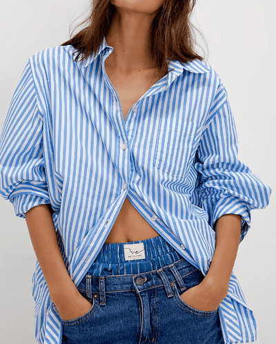 SABINE TAILORED STRIPE SHIRT by Free People