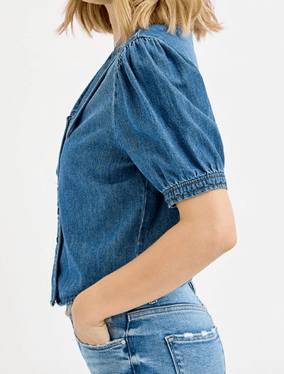 The Del Mar Denim Puff Sleeve Top by 75