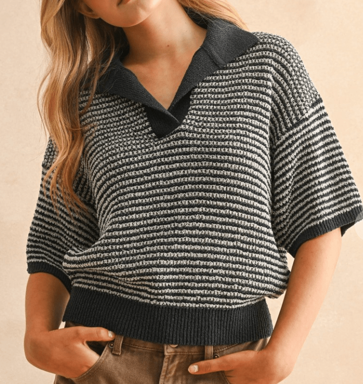 Mariner Mood Knit Polo Top by 75