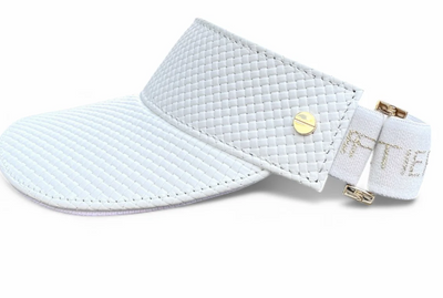 THE LEATHER VISOR - BASKETWEAVE WHITE & GOLD (LTD. ED.) by Fenix Sportier