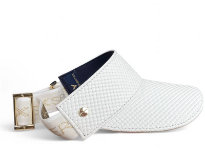 THE LEATHER VISOR - BASKETWEAVE WHITE & GOLD (LTD. ED.) by Fenix Sportier