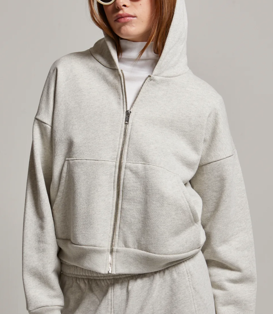 ROSIE CROPPED ZIP-UP HOODIE by Asher