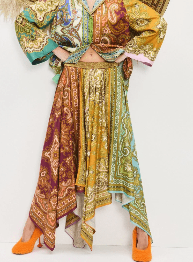Clemenza Spliced Scarf Silk Skirt by Alemais