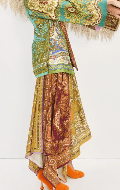 Clemenza Spliced Scarf Silk Skirt by Alemais