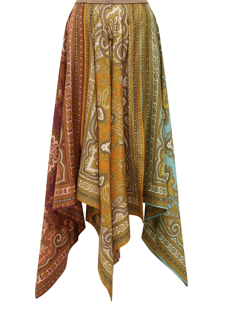 Clemenza Spliced Scarf Silk Skirt by Alemais