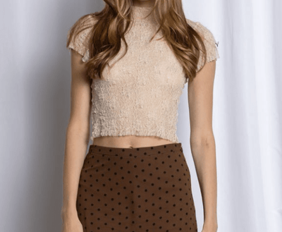 Golden Hour Sheer Lace Mock Neck Top by 75