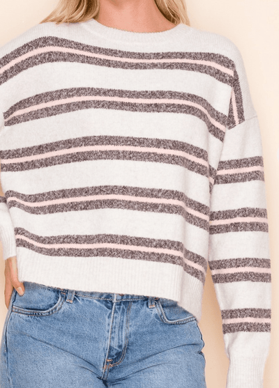 Sugar Stripe Cropped Sweater by 75