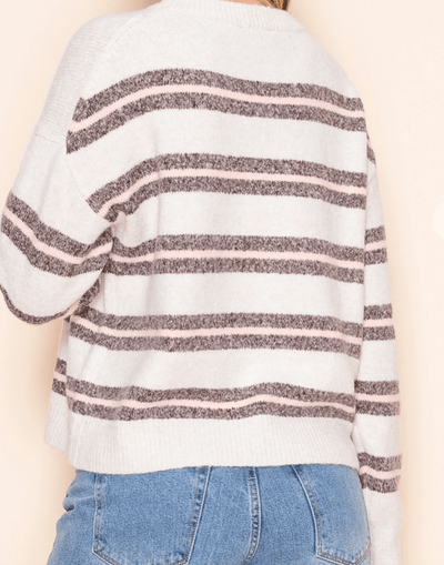 Sugar Stripe Cropped Sweater by 75