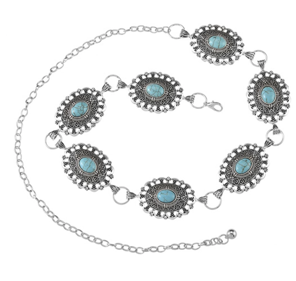 Desert Bloom Turquoise Concho Beltby 75