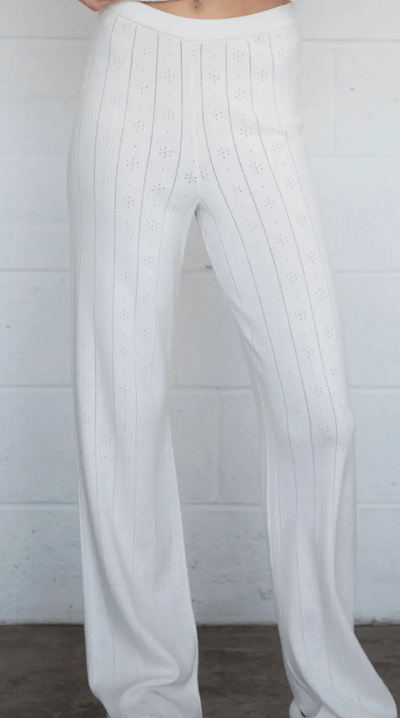 Cloud Drift Pointelle Knit Pants by 75