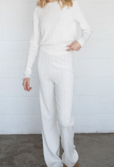Cloud Drift Pointelle Knit Pants by 75