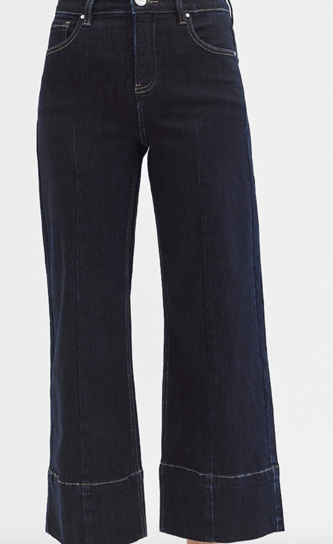 Midnight Crop Wide-Leg Jeans