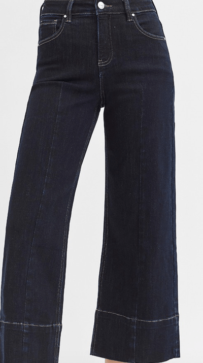 Midnight Crop Wide-Leg Jeans