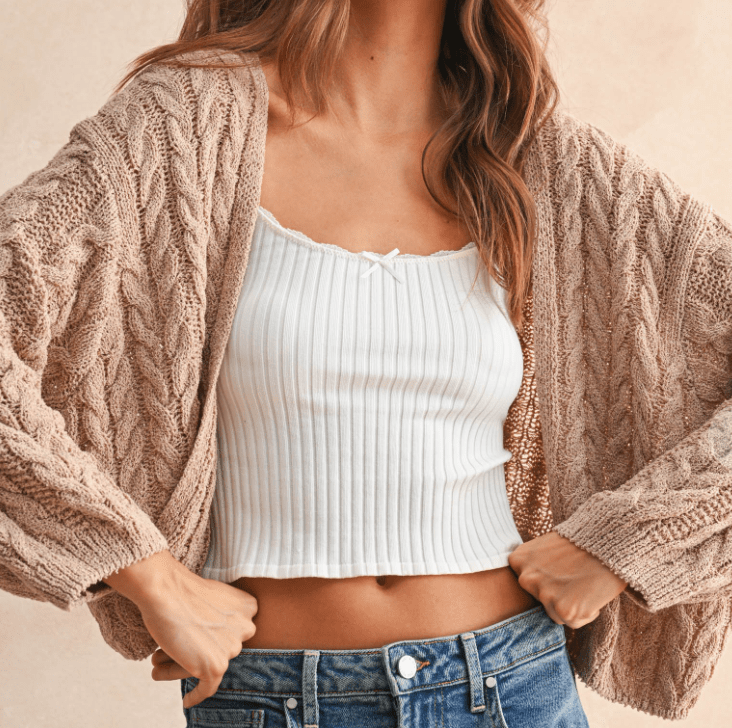 Light Weight Cable Knitted Cardigan by 75