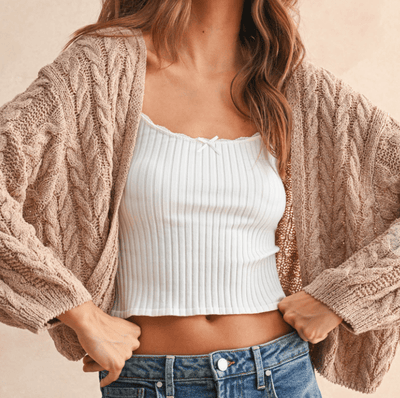 Light Weight Cable Knitted Cardigan by 75