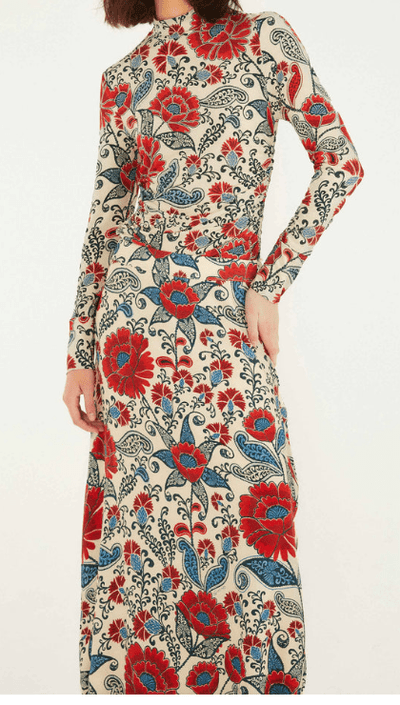 Sand Francesca Lenzing® Ecovero® Viscose Maxi Skirt by Farm Rio