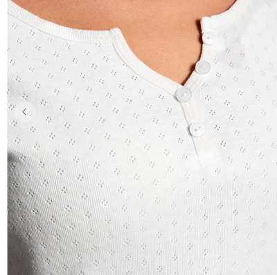 Diamond Pointelle Henley Tee