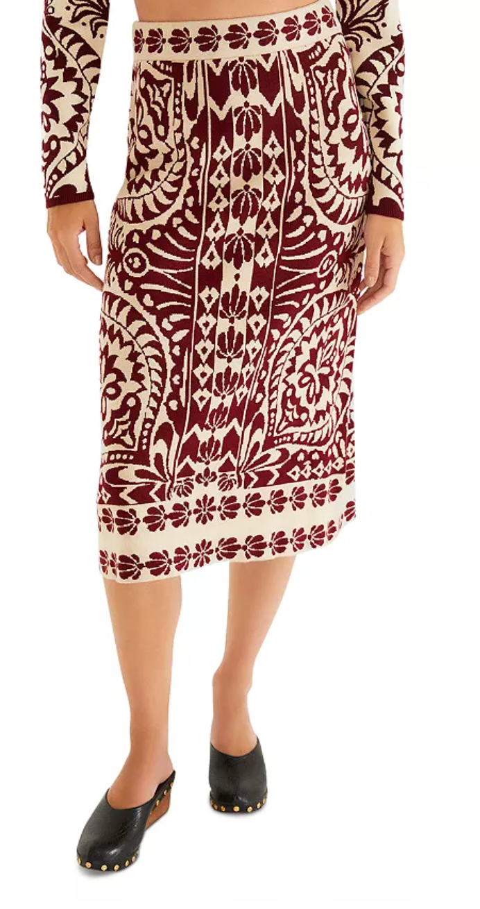 Pineapple Love Knit Midi Skirt by FARM RIO