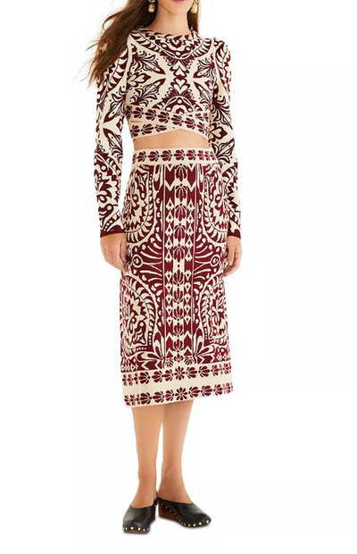 Pineapple Love Knit Midi Skirt by FARM RIO