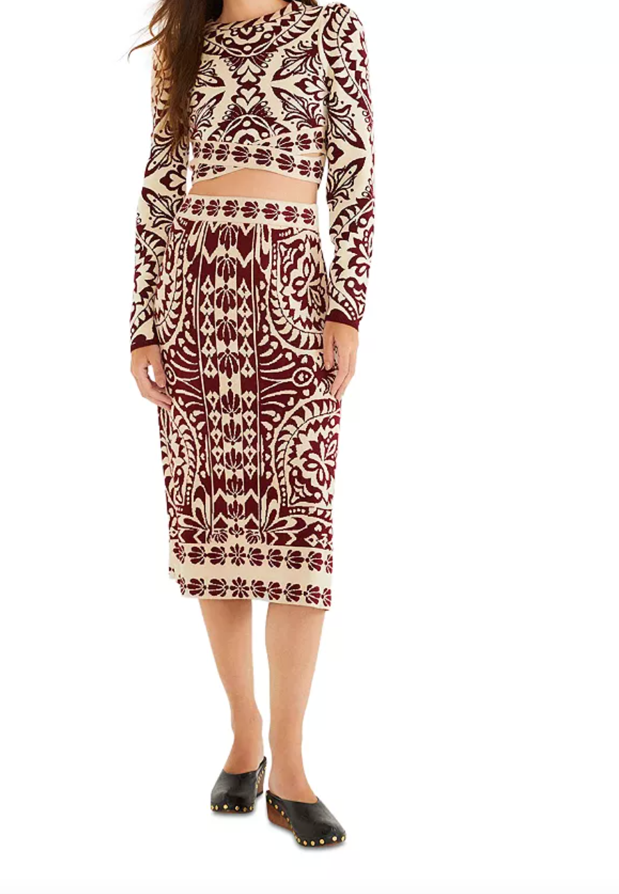 Pineapple Love Burgundy Knit Top by FARM RIO