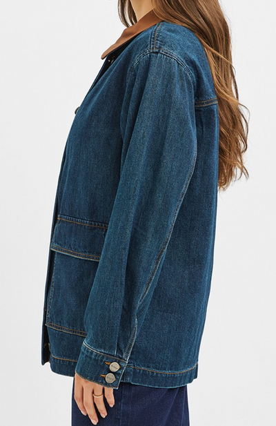 The Coastline Contrast Denim Jacket by 75