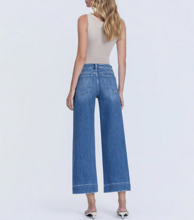 High Rise Crop Wide Leg Trouser Jeans