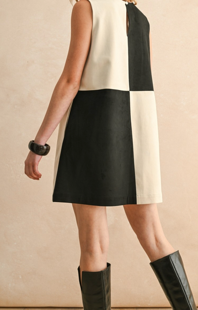 Retro Mood Suede Shift Dress by 75