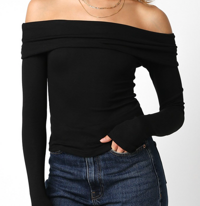 Coastal Breeze Off-Shoulder Knit Top by 75