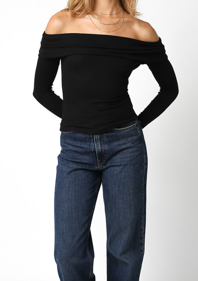 Coastal Breeze Off-Shoulder Knit Top by 75