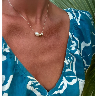 Isla Gold Bead Necklace  by Thatch