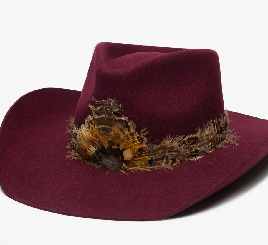 Desert Rose Feather-Trim Hat by Wyeth