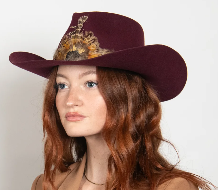 Desert Rose Feather-Trim Hat by Wyeth