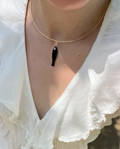 Fortuna Onyx Fish Charm by Thatch