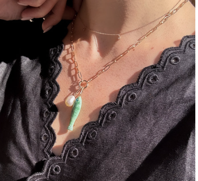 Finn Paperclip Charm Necklace by Thatch