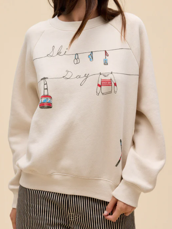 SKI DAY SHRUNKEN RAGLAN SWEATSHIRT by Daydreamer