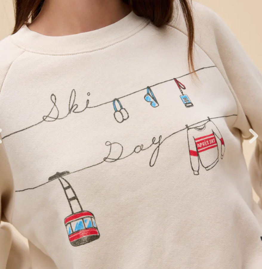 SKI DAY SHRUNKEN RAGLAN SWEATSHIRT by Daydreamer