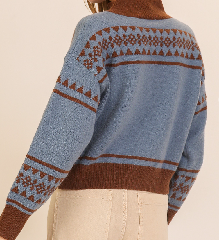 Big Bear Zip-Up Nordic Cardigan by 75