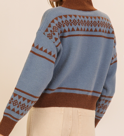 Big Bear Zip-Up Nordic Cardigan by 75