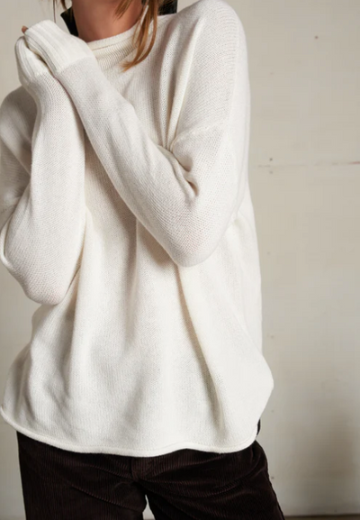 Nova Cotton Cashmere Mock Neck Sweater by Perfect White Tee