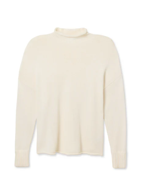 Nova Cotton Cashmere Mock Neck Sweater by Perfect White Tee