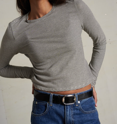 Jamie:Recycled Cotton Long Sleeve Crew Neck BY PERFECT WHITE TEE