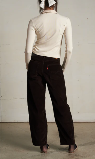 Amee Luxe Rib Button Up Polo by Perfect White Tee