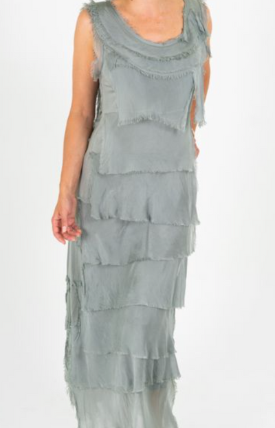 Malibu Mist Layered Maxi: Layered Silk Maxi Dress 60212