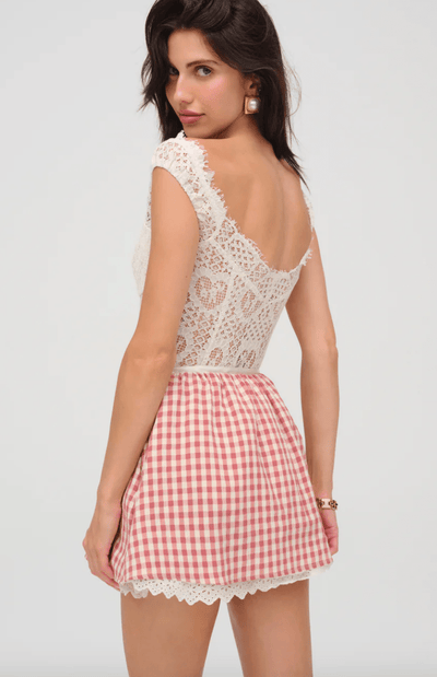 Georgia Gingham Micro Mini Skirt by FOR LOVE & LEMON