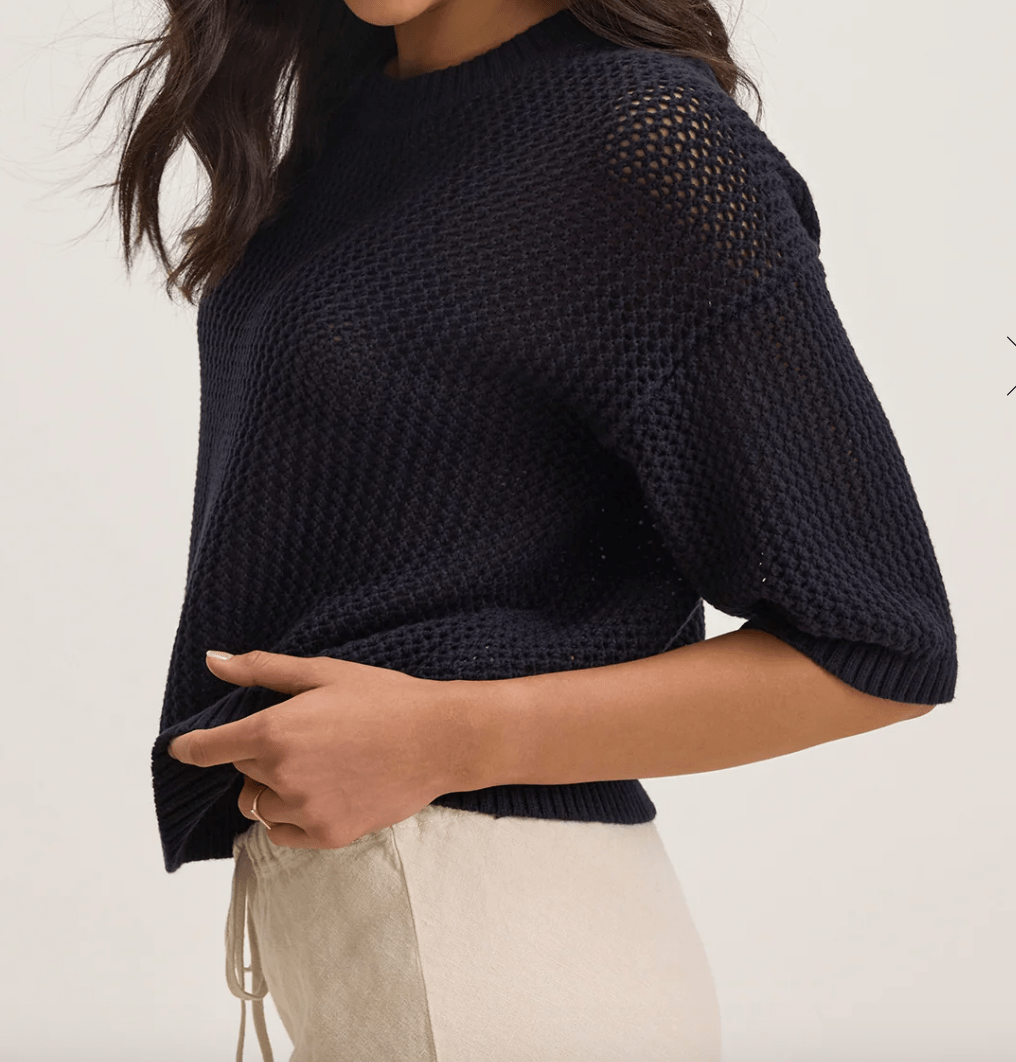 Vienna Cashmere Mesh Sweater by VELVET BY GRAHAM AND SPENCER