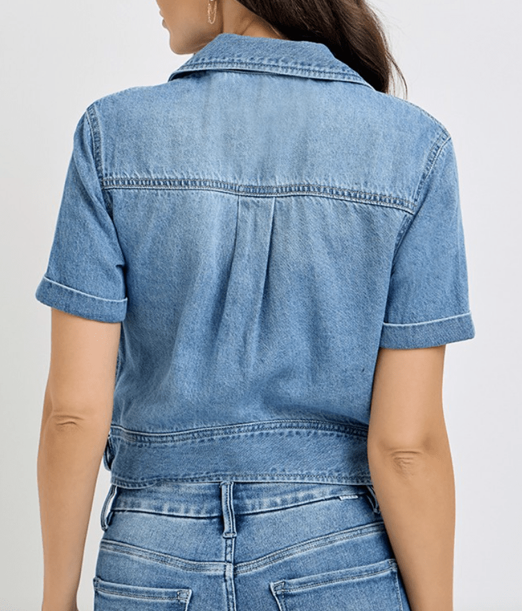 The Cali Cool Cropped Denim Shirt by 75