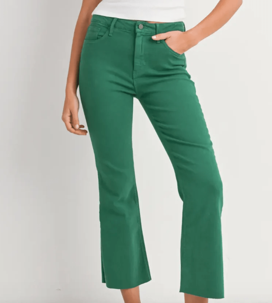 High Rise Tonal Crop Flare Denim by 75