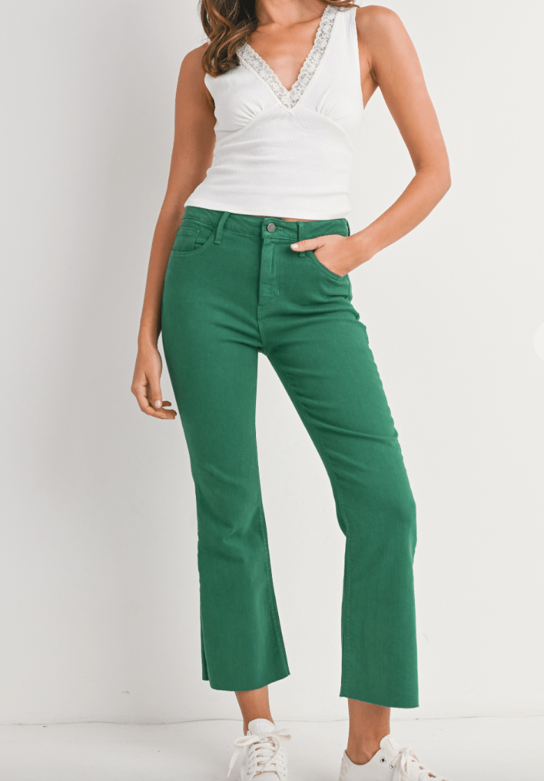 High Rise Tonal Crop Flare Denim by 75