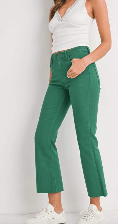 High Rise Tonal Crop Flare Denim by 75