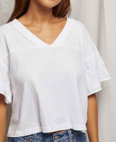 Coco Vintage Soft Cotton Jersey Vneck Tee BY PERFECT WHITE TEE